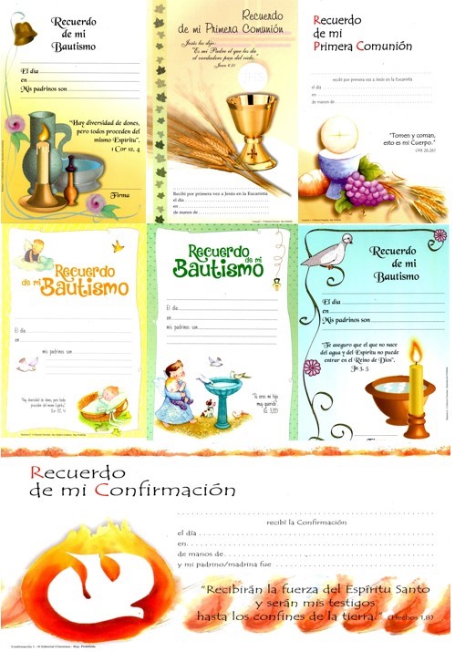 DIPLOMAS DE PRIMERA COMUNION, BAUTISMO Y CONFIRMACION (VARIOS DISEÑOS1450583455